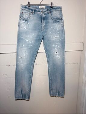 Baykan Denim Men’s Distressed Light Wash Jeans Size 38